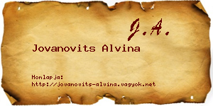 Jovanovits Alvina névjegykártya